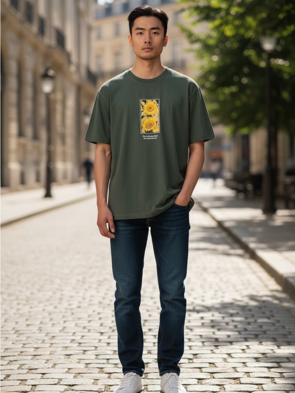PacSun Olive Green Sunflower Graphic Tee The Met